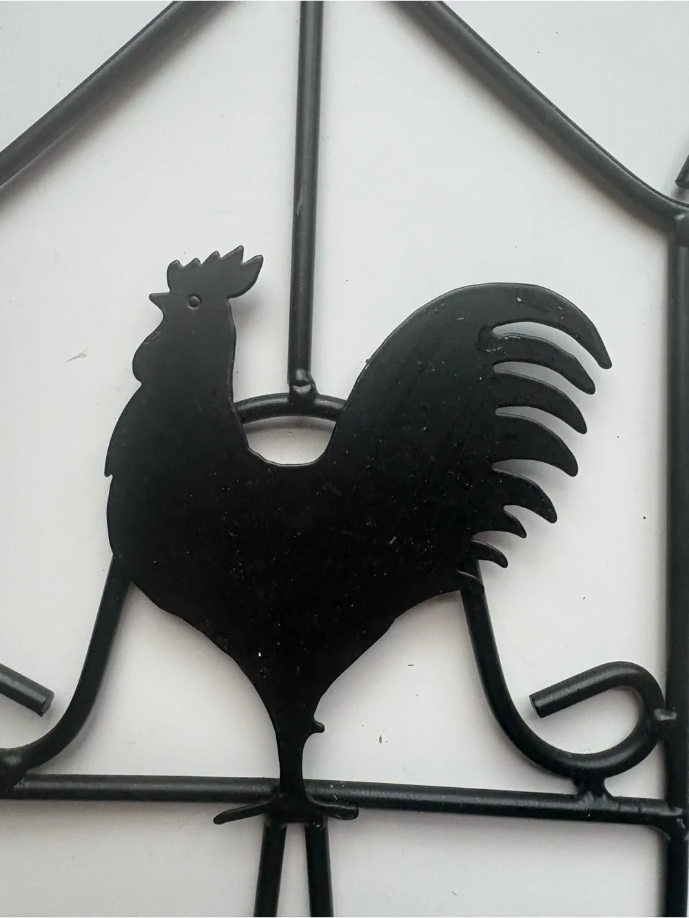 Rustic Rooster Wall Candle Holder - Brown Metal Hook